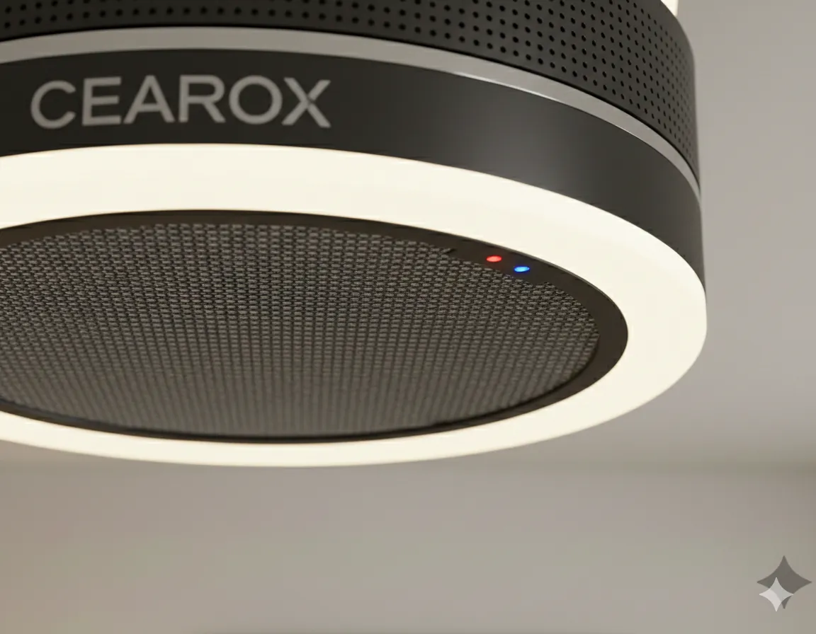 Close-up of the lower intake mesh of the CEAROX unit